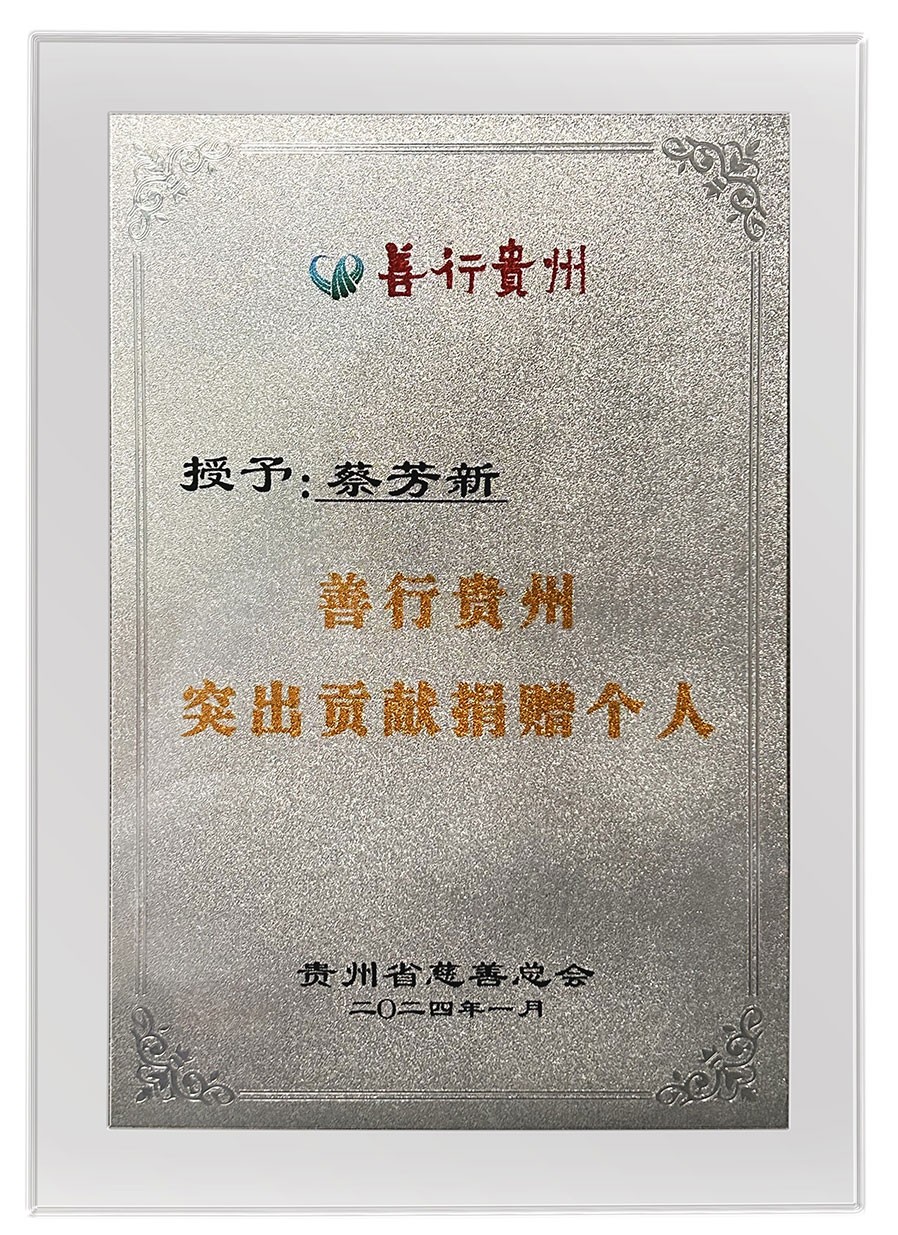 蔡芳新-善行貴州突出貢獻捐贈個人